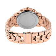 Michael Kors Ritz Chronograph Rose Gold Dial Rose Gold Steel Strap Watch For Women - MK7223