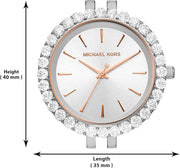 Michael Kors Darci Quartz Silver Dial Two Tone Steel Strap Watch For Women - MK4515