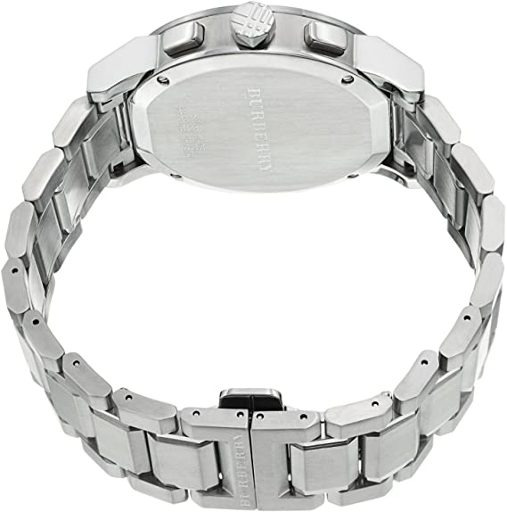Burberry The City Black Dial Silver Steel Strap Watch for Men