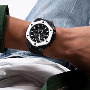 Guess Formula Chronograph Black Dial Black Silicone Strap Watch For Men - GW0579G1