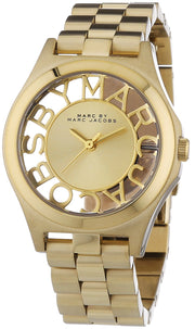 Marc Jacobs Henry Gold Dial Gold Steel Strap Watch for Women - MBM3292