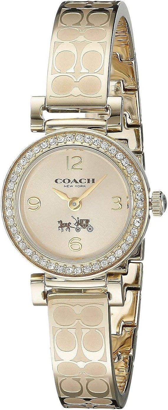 Coach Dress Crystals Gold Dial Gold Steel Strap Watch For Women - 14502202