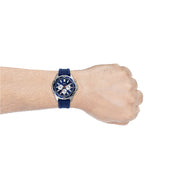 Fossil Garrett Chronograph Blue Dial Blue Rubber Strap Watch for Men - FS5709