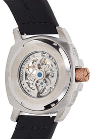 Fossil Modern Machine Automatic Skeleton Dial Black Leather Strap Watch for Men - ME3082