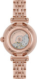 Emporio Armani Meccanico Gianni T Bar Blue Dial Rose Gold Steel Strap Watch For Women - AR60043