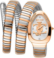 Just Cavalli Glam 5 Evo Silver Dial Two Tone Steel Strap Watch for Women - JC1L228M0085