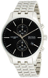 Hugo Boss Associate Chronograph Black Dial Silver Steel Strap Watch for Men - 1513869