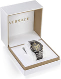 Versace Greca Icon Chronograph Black Dial Black Steel Strap Watch For Men - VEZ900521