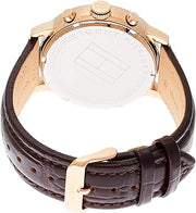 Tommy Hilfiger Aiden Quartz Blue Dial Brown Leather Strap Watch for Men - 1791308