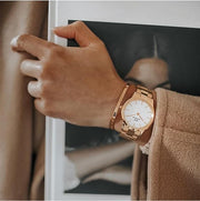 Daniel Wellington Iconic Link White Dial Gold Steel Strap Watch For Men - DW00100343