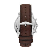 Fossil Neutra Chronograph Black Dial Brown Leather Strap Watch for Men - FS6024