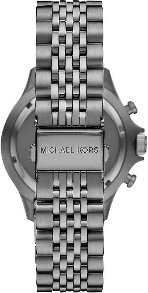 Michael Kors Bayville Chronograph Blue Dial Grey Steel Strap Watch
