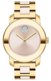 Movado Bold Beige Dial Two Tone Steel Strap Watch For Women - 3600640