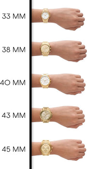 Michael Kors Emery Three Hand Silver Dial Gold Steel Strap Watch For Women - Mk7300