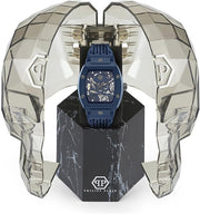 Philipp Plein The SKeleton Blue Dial Blue Silicone Strap Watch for Men  - PWVBA0323