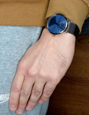 Hugo Boss Horizon Blue Dial Black Mesh Bracelet Watch for Men - 1513734