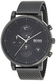 Hugo Boss Integrity Chronograph Black Dial Black Mesh Bracelet Watch for Men - 1513813
