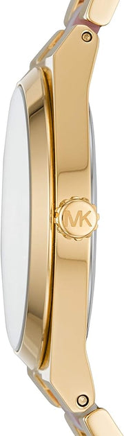 Michael Kors Channing Quartz Mother of Pearl Pink Dial Two Tone Steel Strap Watch For Women - MK6650