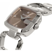 Gucci G Gucci Brown Dial Silver Steel Strap Watch For Women - YA125503