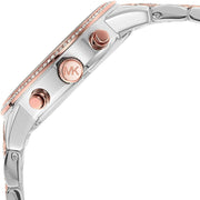 Michael Kors Ritz Chronograph Silver Dial Two Tone Steel Strap Watch For Women - MK6938