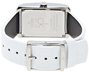 Calvin Klein Window White Dial White Leather Strap Watch for Women - K2M23120