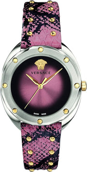 Versace Shadov Pink Dial Pink Leather Strap Watch for Women - VEBM00818