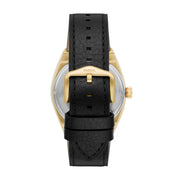 Fossil Everett Automatic Skeleton Black Dial Black Leather Strap Watch for Men - ME3208
