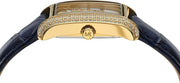Michael Kors Emery Quartz Diamond Silver Dial Blue Leather Strap Watch For Women - MK2982