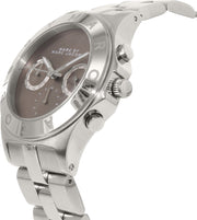 Marc Jacobs Blade Chronograph Brown Dial Silver Steel Strap Watch for Women - MBM8636