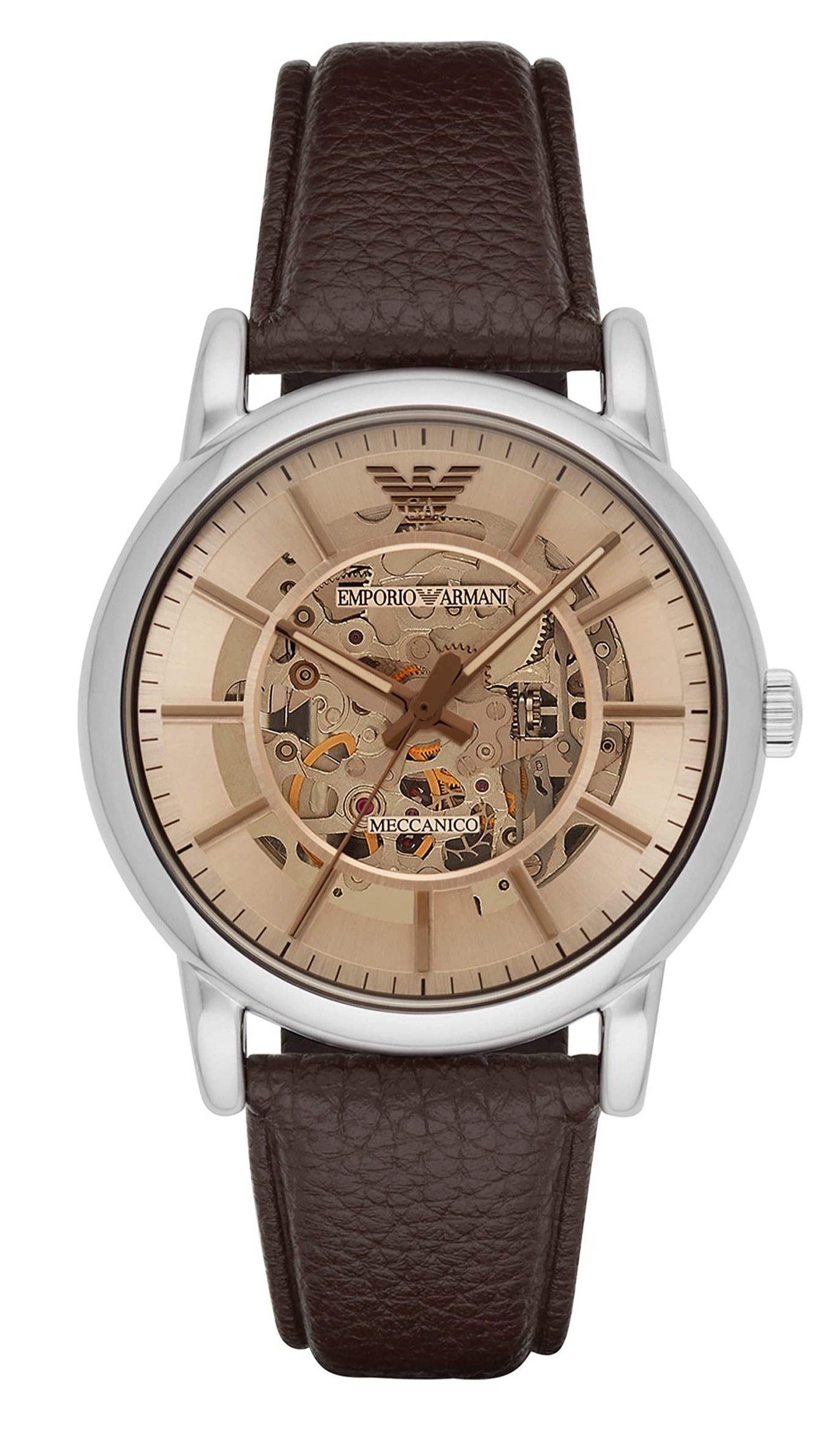 エンポリオアルマーニ　LUIGI MECCANICO　AR1982 Emporio Armani Luigi Meccanico Brown Dial Brown Leather Strap Watch Fo