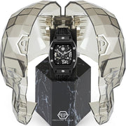 Philipp Plein The Skeleton Black Dial Black Silicone Strap Watch for Men - PWVBA0423