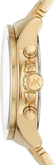 Michael Kors Wren Chronograph Gold Dial Gold Steel Strap Watch for Women - MK6952
