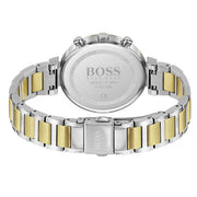Hugo Boss Flawless Chronograph Silver Dial Two Tone Steel Strap Watch for Women - 1502550