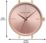 Michael Kors Charley Three-Hand Analog Rose Gold Dial Rose Gold Steel Strap Watch for Women - MK4400