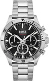Hugo Boss Troper Chronograph Black Dial Silver Steel Strap Watch For Men - 1514057