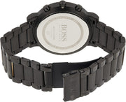 Hugo Boss Integrity Chronograph Black Dial Black Steel Strap Watch for Men - 1513780