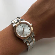 Burberry The City Silver Dial Two Tone Steel Strap Watch for Women - BU9214