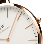 Daniel Wellington Classic Cornwall White Dial Black Nylon Strap Watch For Women - DW00100259