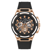 Guess Matrix Multifunction Black Dial Black Rubber Strap Watch For Men - GW0423G5