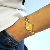 Tissot Lovely Gold Dial Gold Steel Strap Watch For Women - T058.009.33.021.00