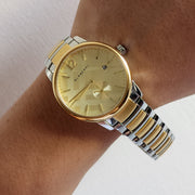 Burberry The Classic Gold Dial Two Tone Steel Strap Watch for Men - BU10011