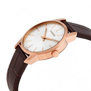 Calvin Klein City White Mother of Pearl Dial Brown Leather Strap Watch for Women - K2G23620