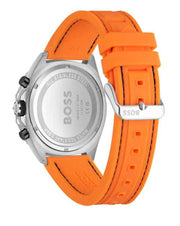 Hugo Boss Energy Chronograph Black Dial Orange Rubber Strap Watch For Men - 1513970