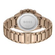 Hugo Boss Classic Chronograph Olive Green Dial Beige Gold Steel Strap Watch For Men - 1514019