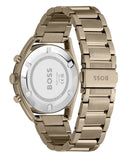 Hugo Boss Classic Chronograph Olive Green Dial Beige Gold Steel Strap Watch For Men - 1514019