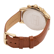 Tommy Hilfiger Claudia Rose Gold Dial Brown Leather Strap Watch for Women - 1781818