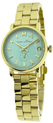 Marc Jacobs Baker Mint Green Dial Gold Steel Strap Watch for Women - MBM3284