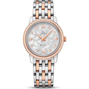 Omega De Ville Prestige Quartz Diamonds Silver Dial Two Tone Steel Strap Watch for Women - 424.25.27.60.52.001