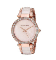 Michael Kors Parker Mother of Pearl Pink Dial Two Tone Steel Strap Watch for Women - MK6402