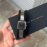 Daniel Wellington Quadro Studio Black Dial Silver Stailess Steel Watch For Women - DW00100522